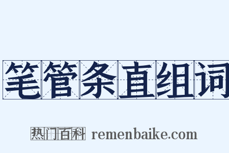 笔管条直组词是什么意思的图片